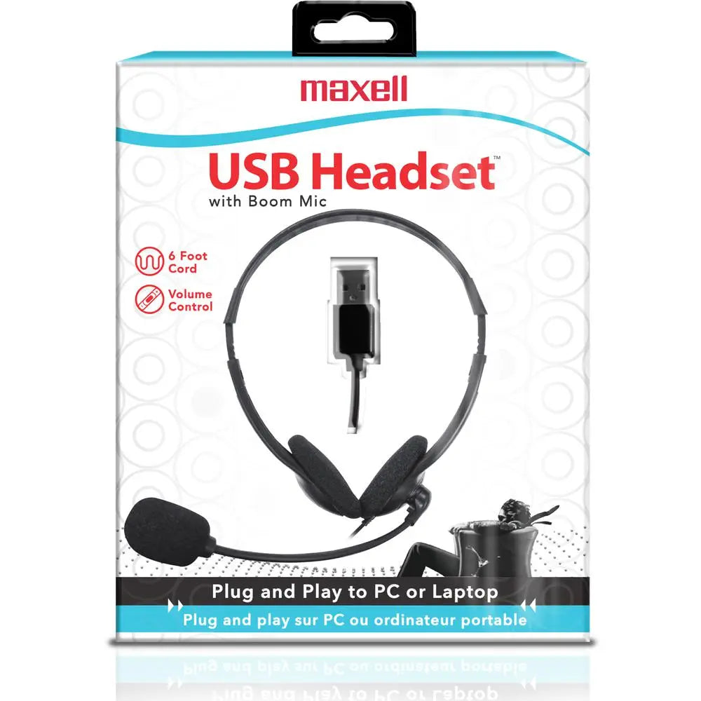 Casque d'écoute stéréo USB avec microphone sur perche