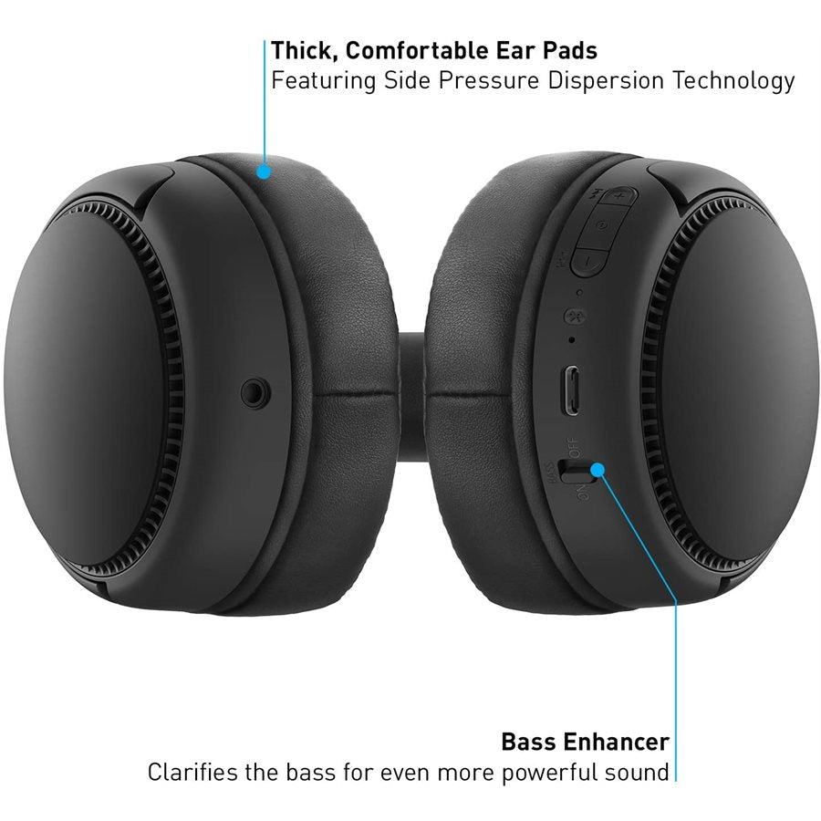 Casques d'écoute sans fil Bluetooth immersifs avec basses profonde et augmentations des basses