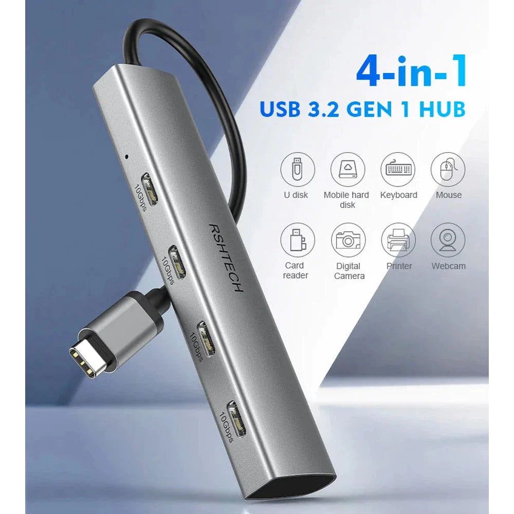 Concentrateur 4 en 1 USB-C vers USB-C 3.2 10 Gbit/s