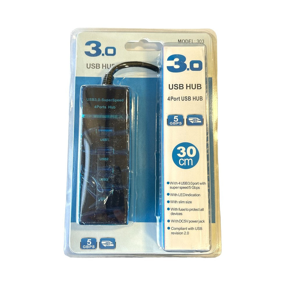 Concentrateur USB 3.0 4 en 1 Noir Ultimate - Vitesse de transfert de 480 Mbps