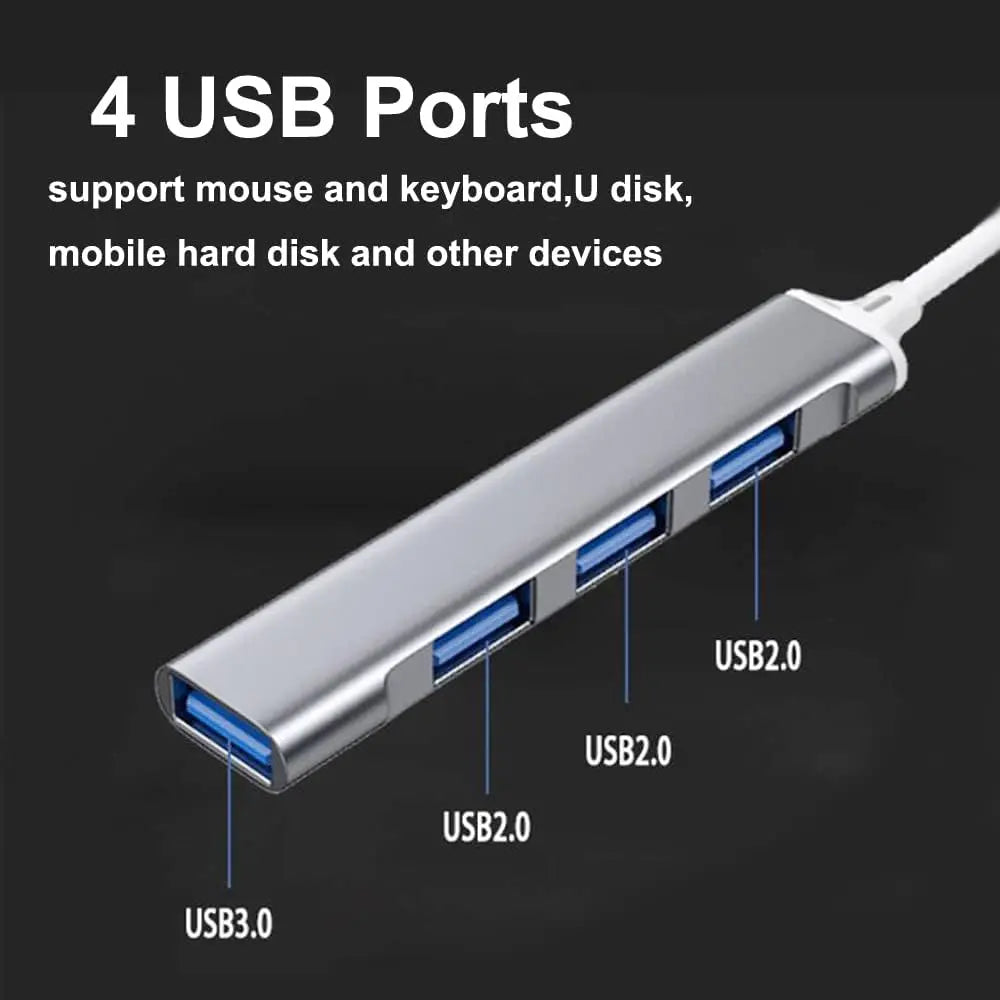 Concentrateur USB 3.0 4 en 1 en aluminium - Le Hub Ultraportable 🚀