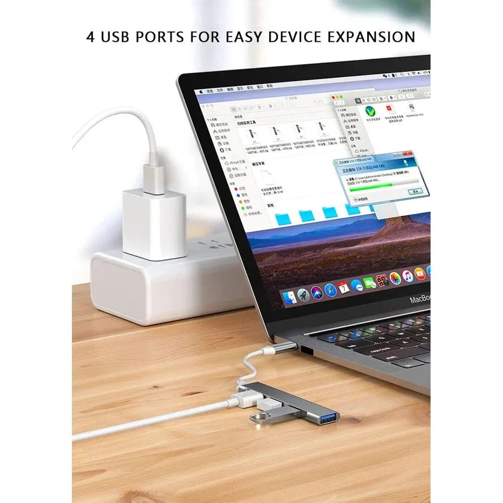 Concentrateur USB-C 3.0 4 en 1 en aluminium: Le Hub USB-C Polyvalent Mlink