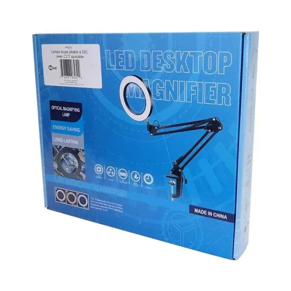 Lampe loupe pliable Mled avec lumière LED réglable