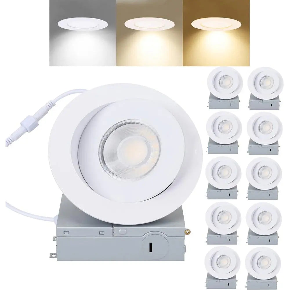 Luminaire encastré LED 4'' pivotant 9W avec sélection de température