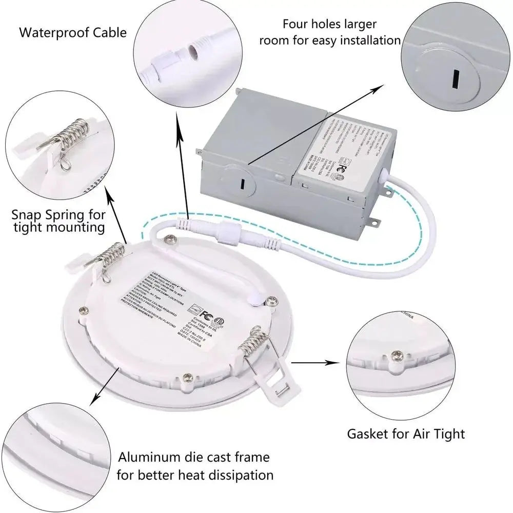 Luminaire encastré blanc 4'' 9W avec CCT ajustable - MIDAN Electronic