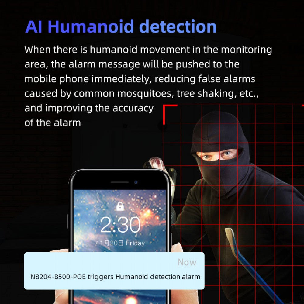 Ensemble de système de surveillance NVR et 4 caméras IR 4 MP avec connexion POE