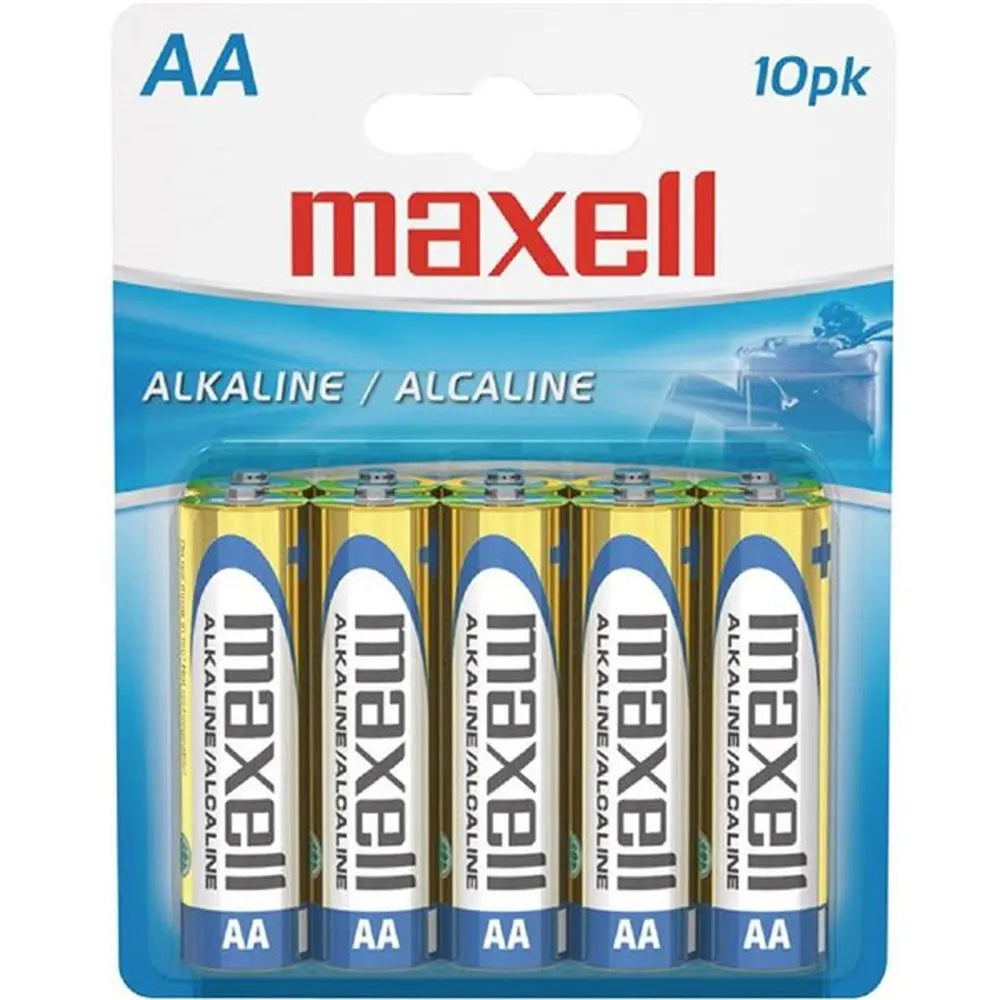 Piles alcalines AA Maxell longue durée - 10/pqt