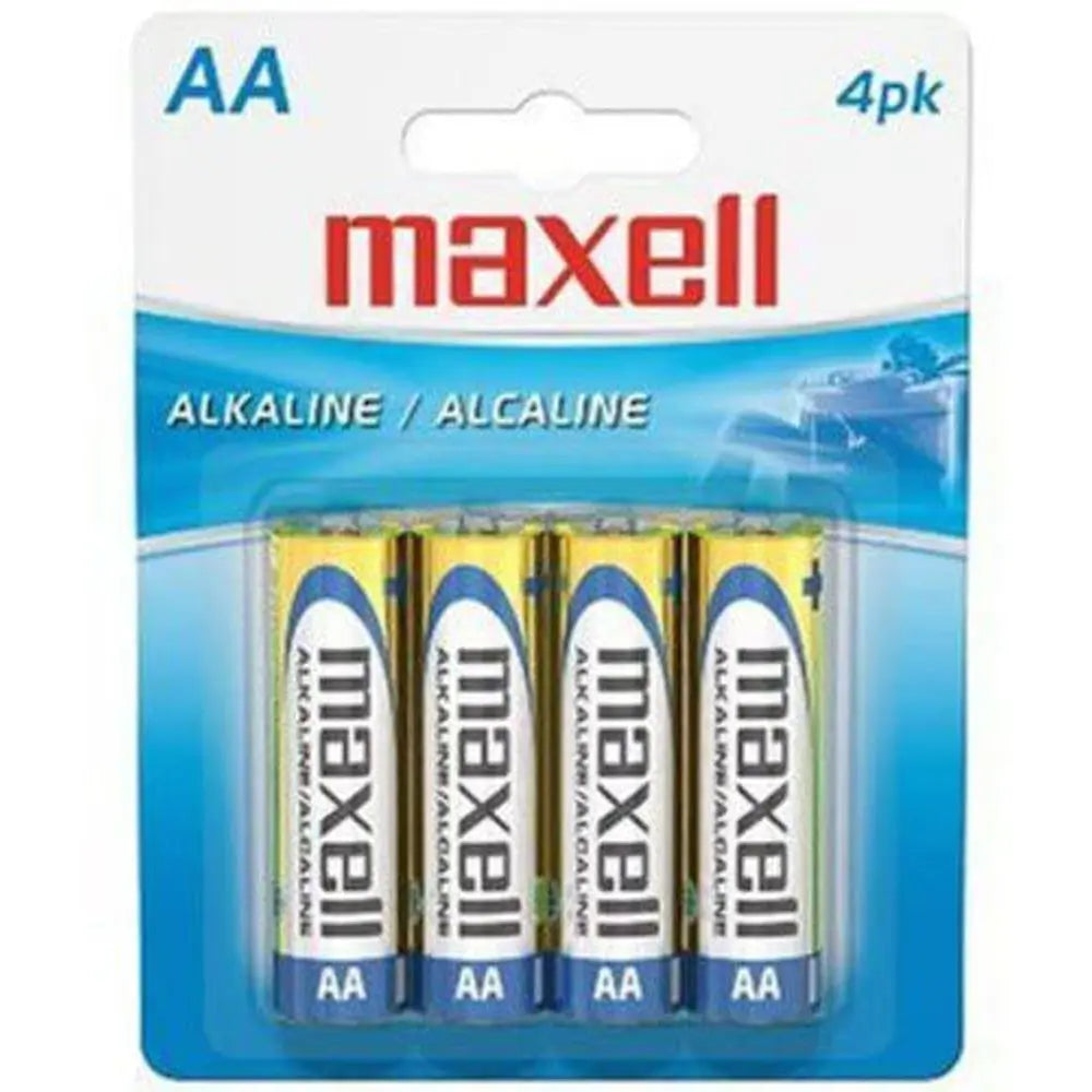 Piles alcalines AA Maxell longue durée - 4/pqt