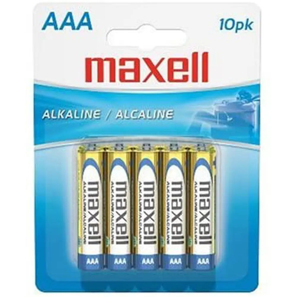 Piles alcalines AAA Maxell longue durée - 10/pqt