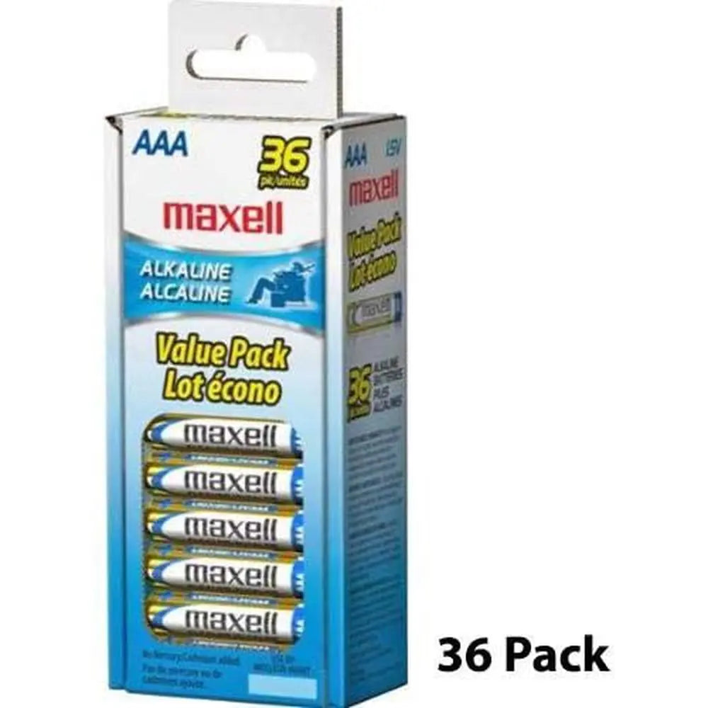 Piles alcalines AAA Maxell longue durée - 36/pqt