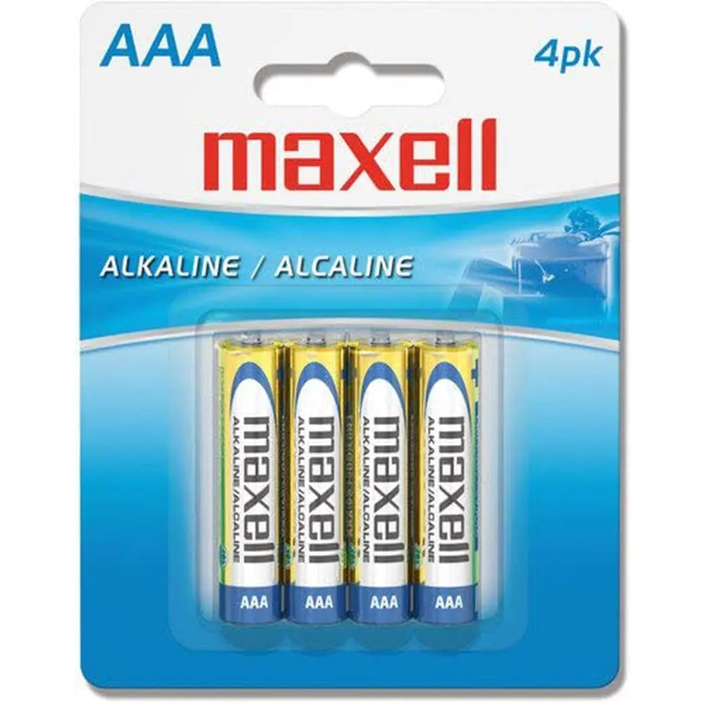 Piles alcalines AAA Maxell longue durée - 4/pqt