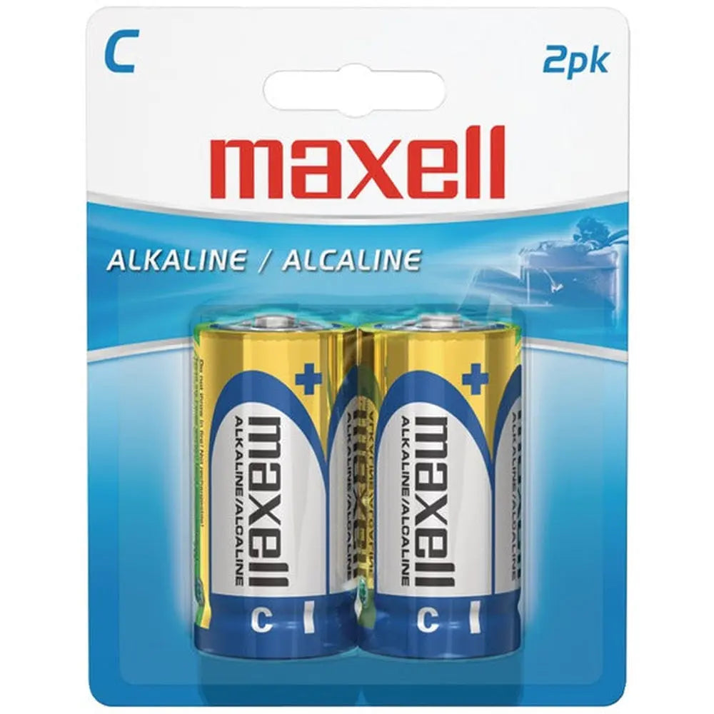 Piles alcalines C Maxell longue durée - 2/pqt