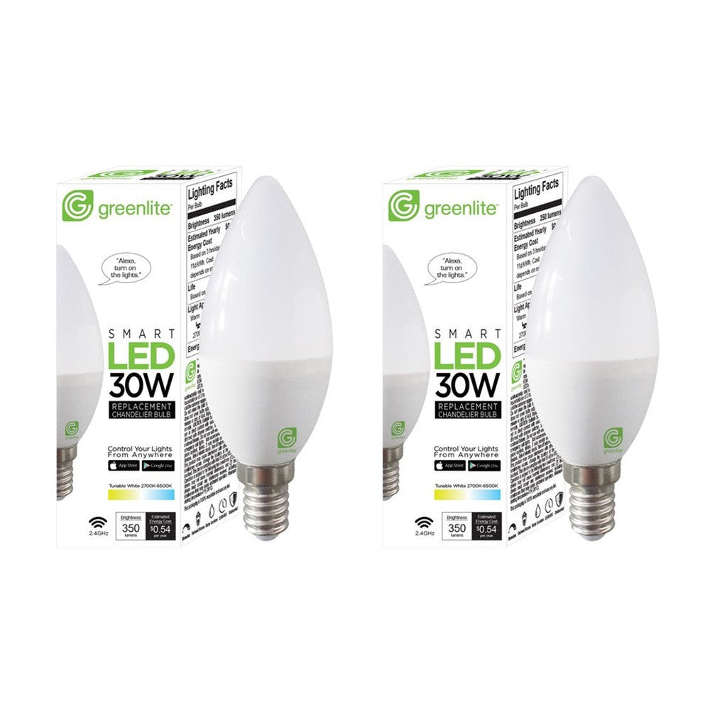 Ampoule LED B10 graduelle Wifi intelligente 4.5W 2700K-6500K Greenlite