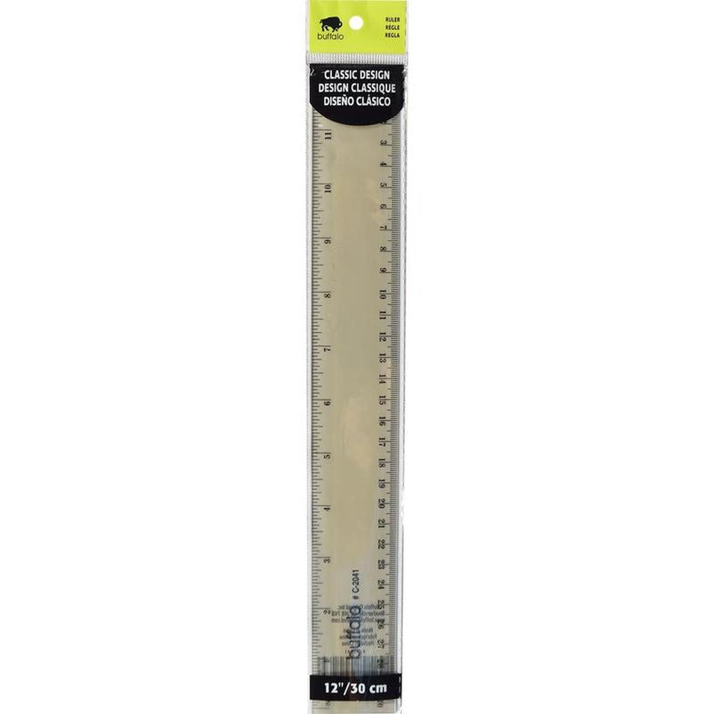 Buffalo Transparent Plastic Ruler 30cm