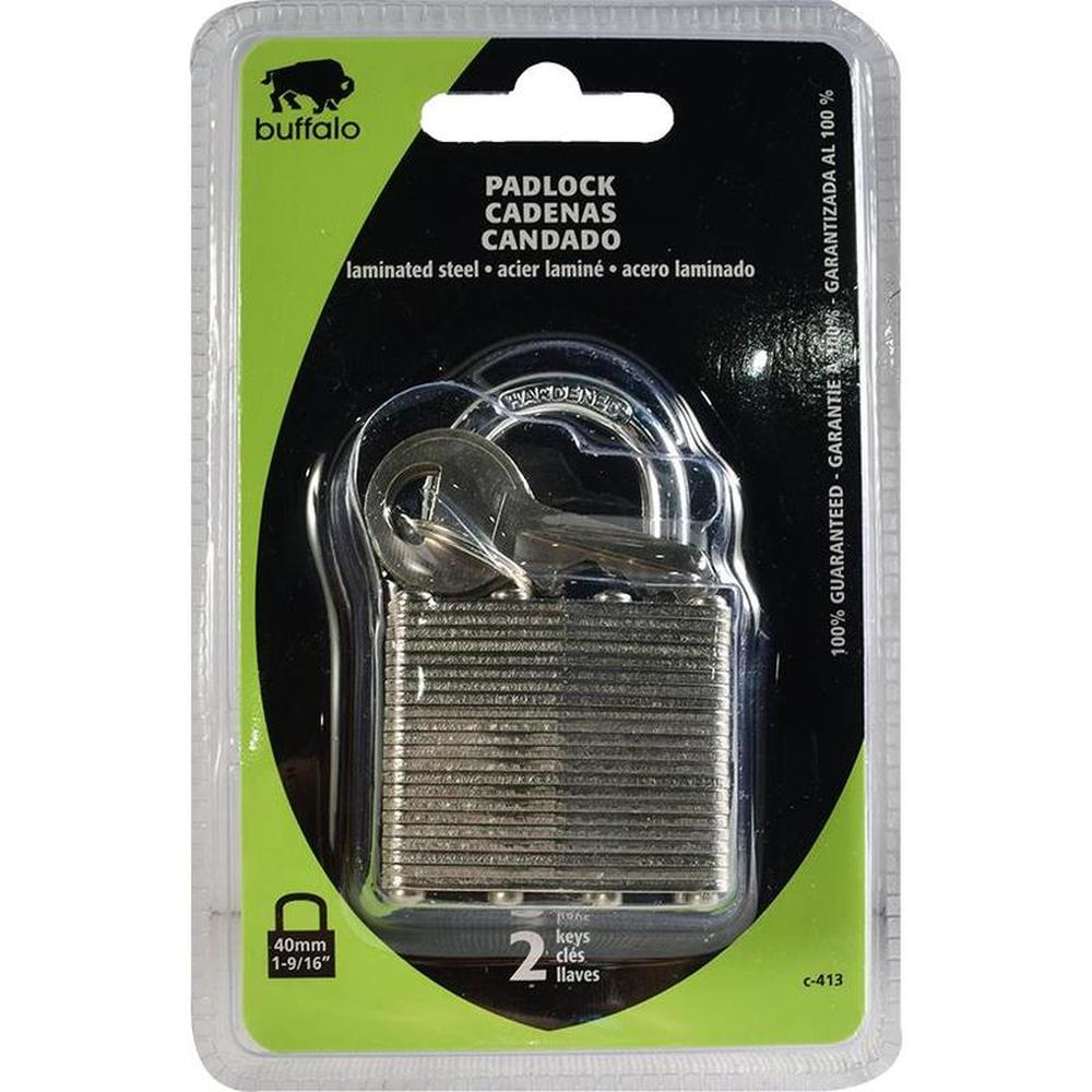 Buffalo Laminated Steel Padlock 40mm with 2 Keys