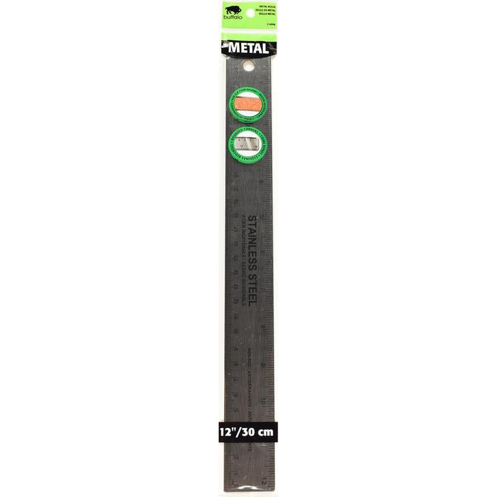 Buffalo Non-Slip Stainless Steel Ruler 30cm