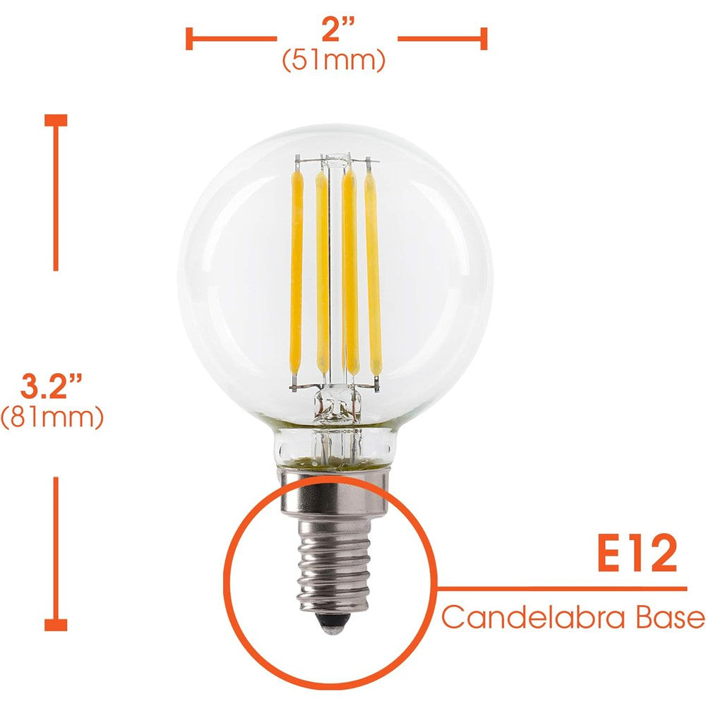 Ampoule LED à filament G16.5 graduelle 4W 2700K - 6/pqt