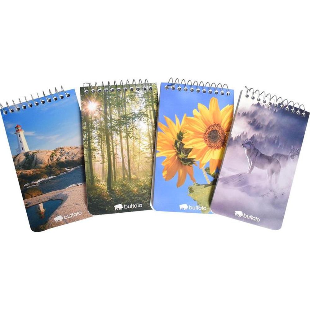 Buffalo Nature-Print Spiral Memo Pad 7.5x12.5cm - 120 Ruled Pages