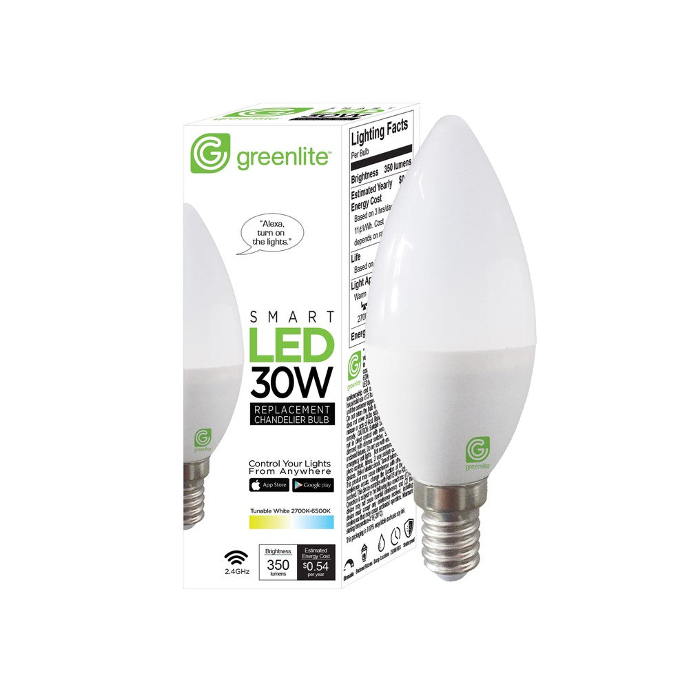 Ampoule DEL B10 graduelle Wifi intelligente 4.5W 2700K-6500K