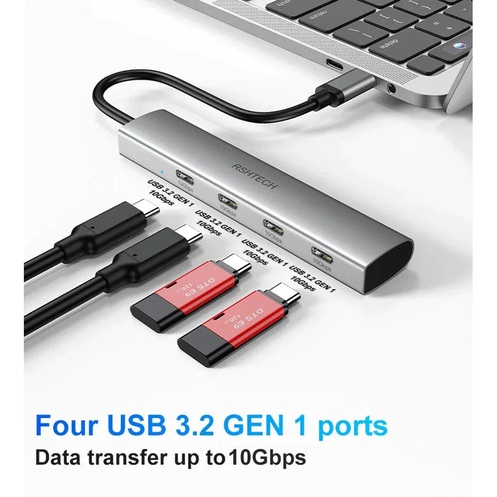 Concentrateur 4 en 1 USB-C vers USB-C 3.2 10 Gbit/s