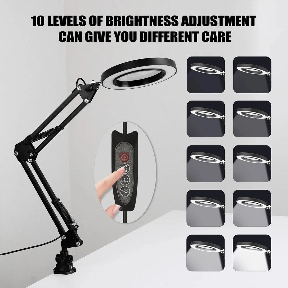 Lampe loupe pliable à DEL 12W avec couleur ajustable